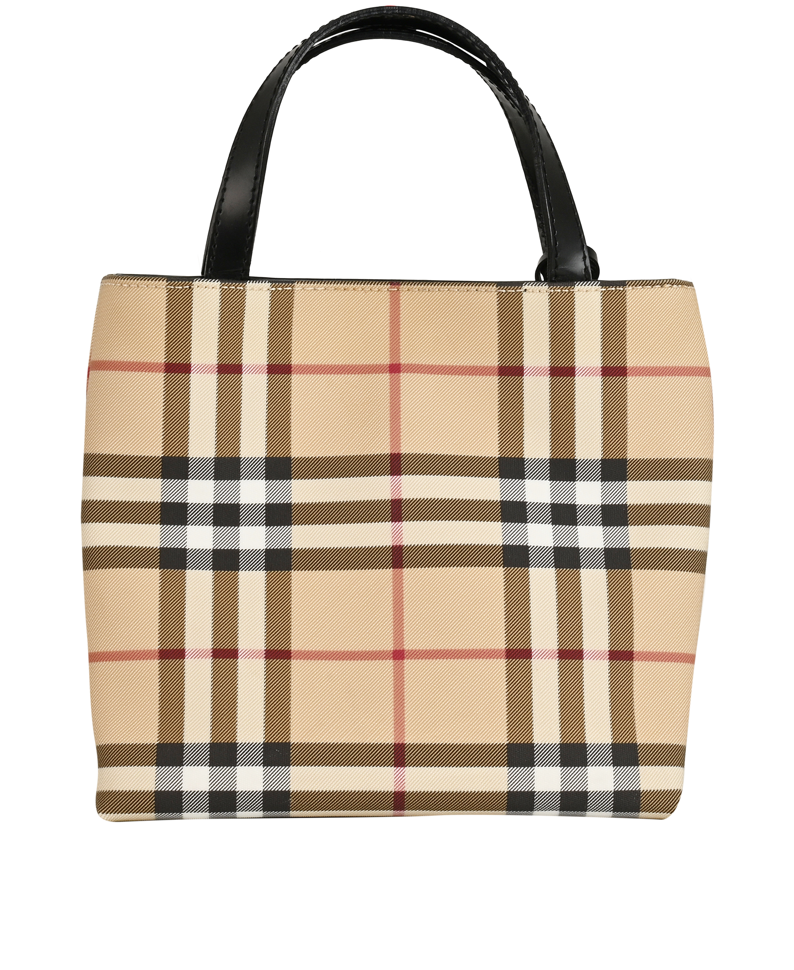 Vintage Check Bucket Bag, &pound;250, Handbags, Beige, Canvas, Back view